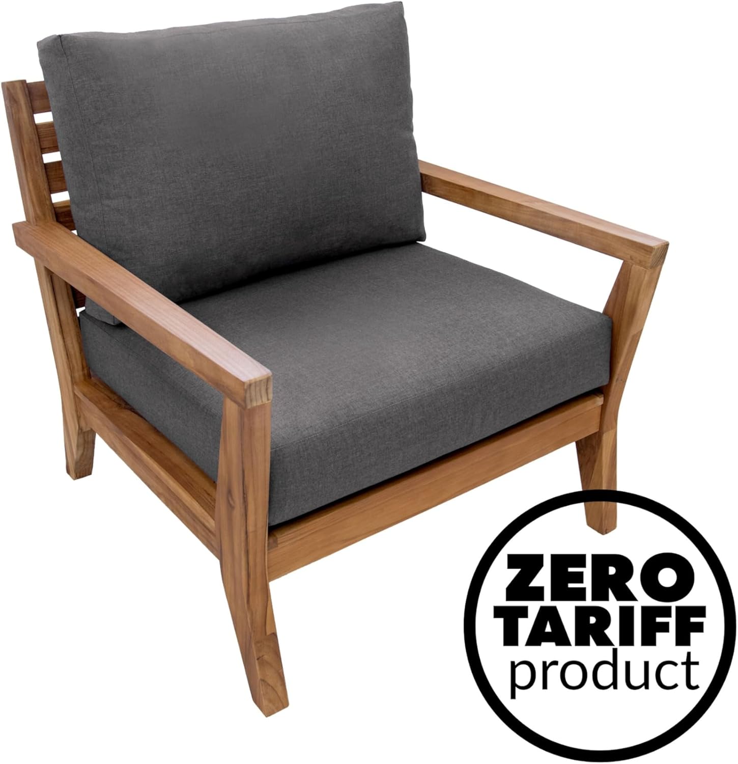 eddie bauer home deep seating outdoor lounge cushion, knife edge, 23" x 24" x 5", cast slate cast slate 23" x 24" x 5"