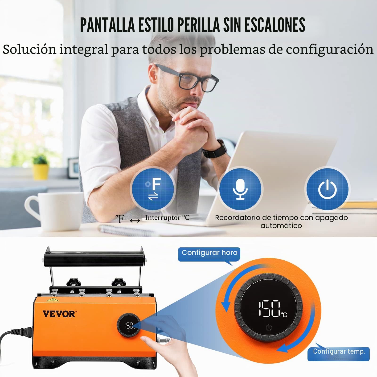 VEVOR - Prensa de calor para vasos, máquina de prensa de calor para tazas de 30 onzas, transferencia de sublimación de 11 a 15 onzas, 16 a 25 onzas, vasos rectos y delgados, prensa de calor de taza