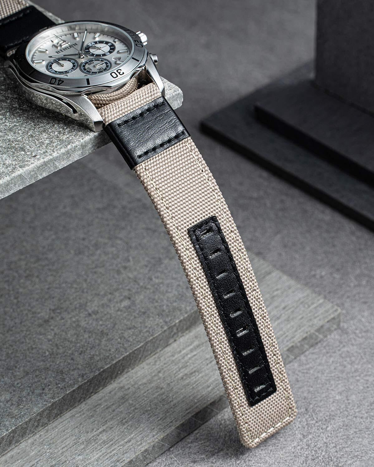 Cinturini, Cinturino di Ricambio for Orologio Ibrido in Tessuto Canvas con(Khaki,22mm)