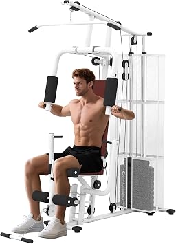 HOMCOM Home Gym Equipment Multi Workout Station 45Kg Weight Stack