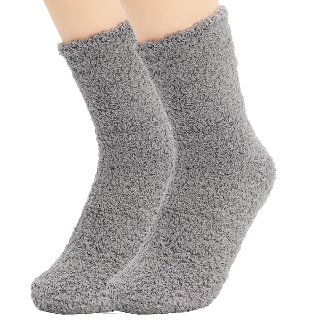 Tc The Cheers Unisex Iron Grey Snuggle Socks - Extremely Cozy Terry Fluffy Winter Socks (Iron Grey)