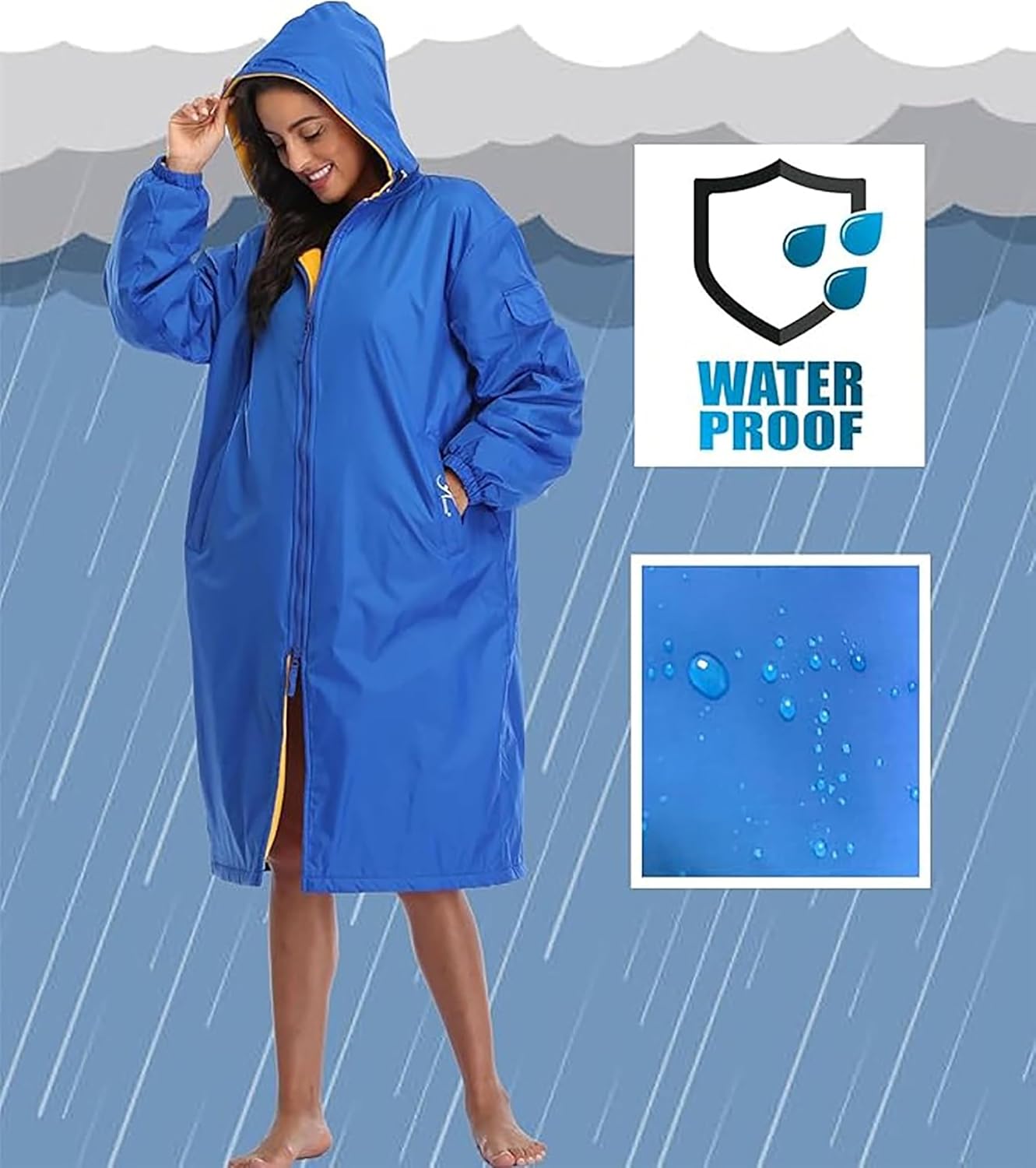 Adoretex Unisex Waterproof Swim Parka, Quick-dry Warm Coat Water Sports Jacket for Adults & Kids-PK005 - Image 5