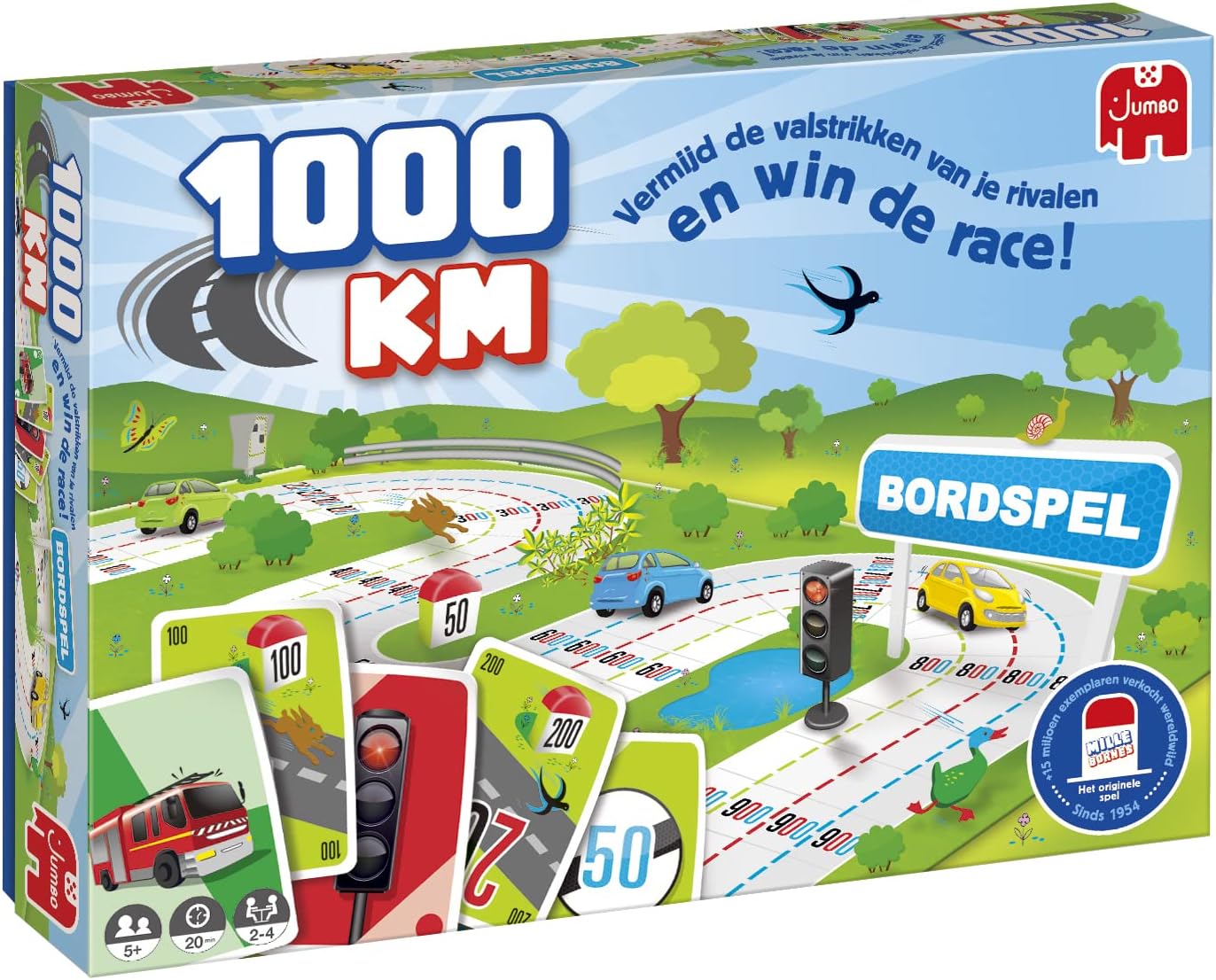 Jumbo 19900 1000KM Board Game - Family Game - Dutch Edition - for 2 to 4 Players from 5 Years - Board Game for Children