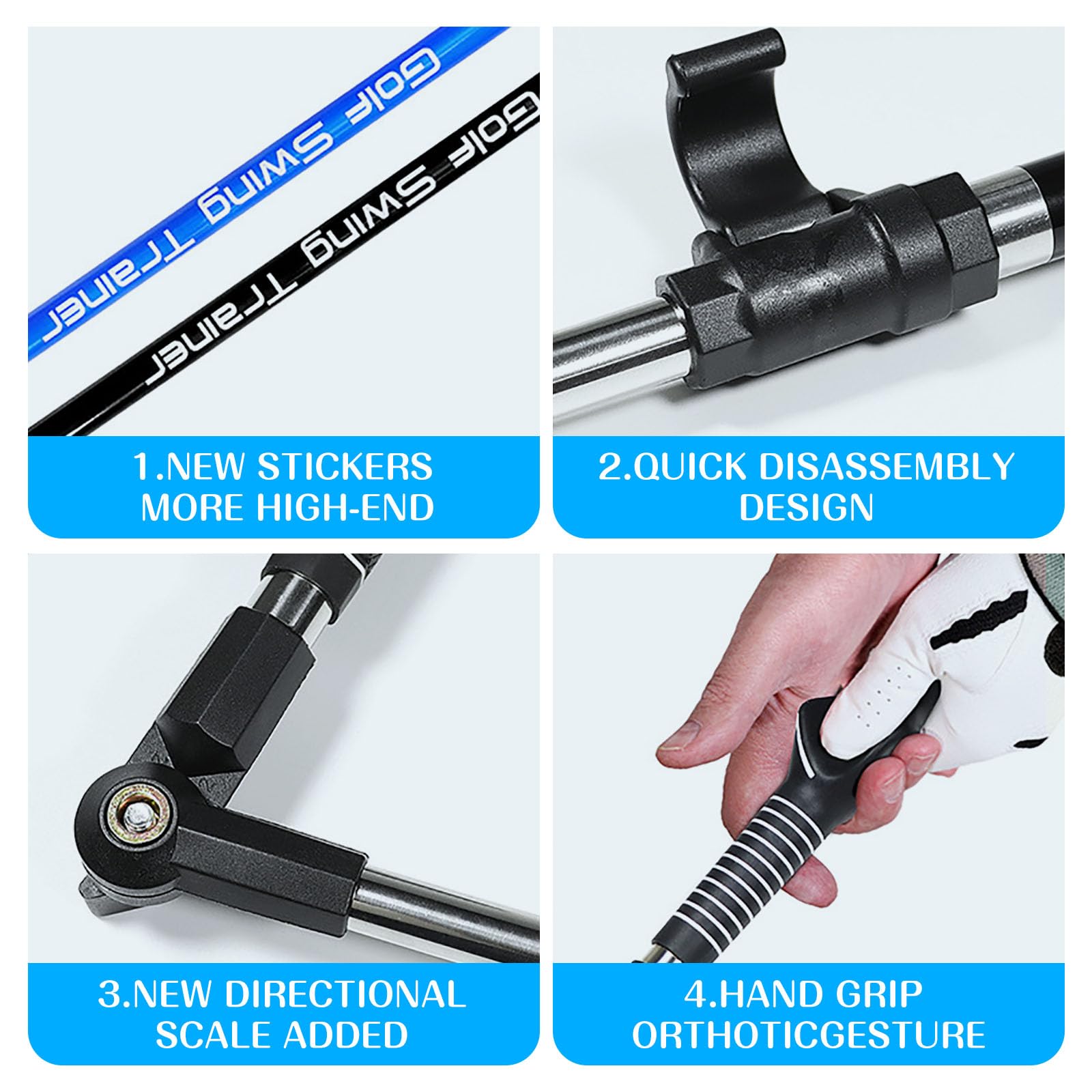 Golf Swing Trainer for Accurate Shots, and Effortless Swings - Enhance Muscle Memory and Warm-Up for Pre-Match Preparation - Lightweight and Portable for Indoor, Outdoor, and Travel Use (BLACK)