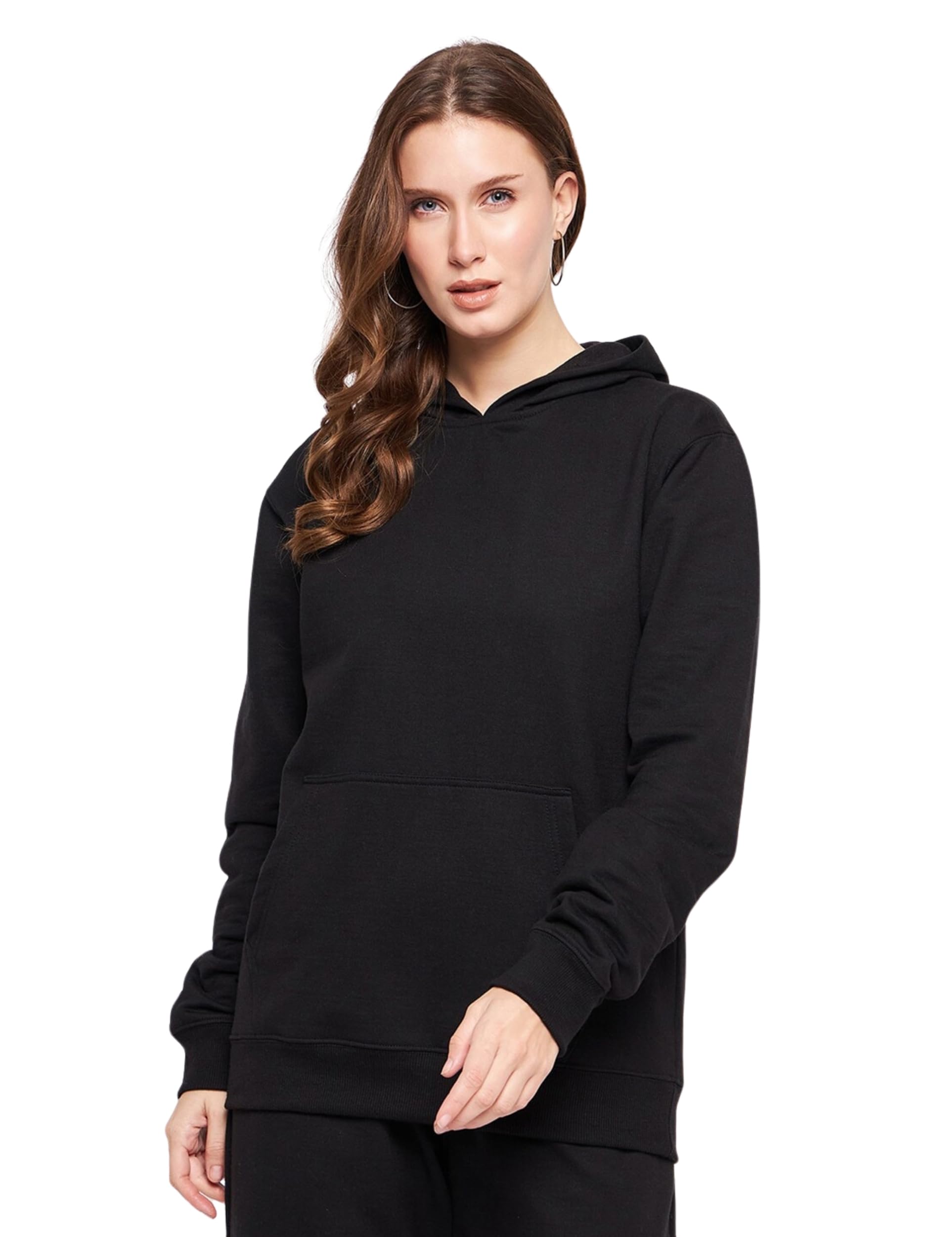 faltu.co Women’s Full Sleeve Poly Cotton Hoodie with Pockets | Regular Fit Hooded Sweatshirt Pullover for Winter, Casual, Outdoor, Travel & Everyday Wear-picture-34