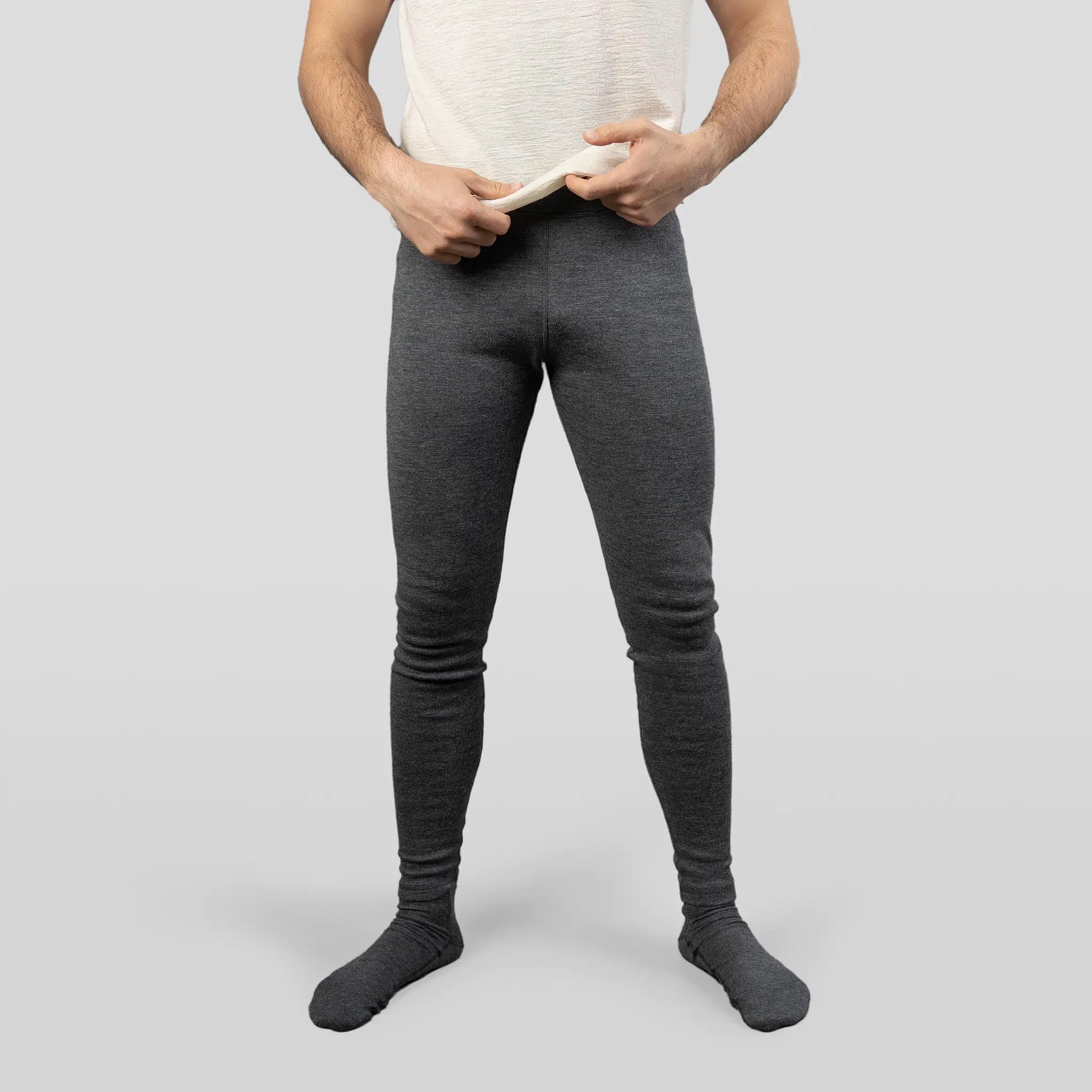 AoA 230 Royal Alpaca Leggings para hombre: ultra ligeros, suaves y cálidos pantalones ecológicos de senderismo, Azul marino, XX-Large