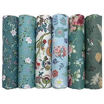 5 Tissus Coton Style Japonais 50x50cm - Imprimé Bronzant - Pour Patchwork, Couture DIY