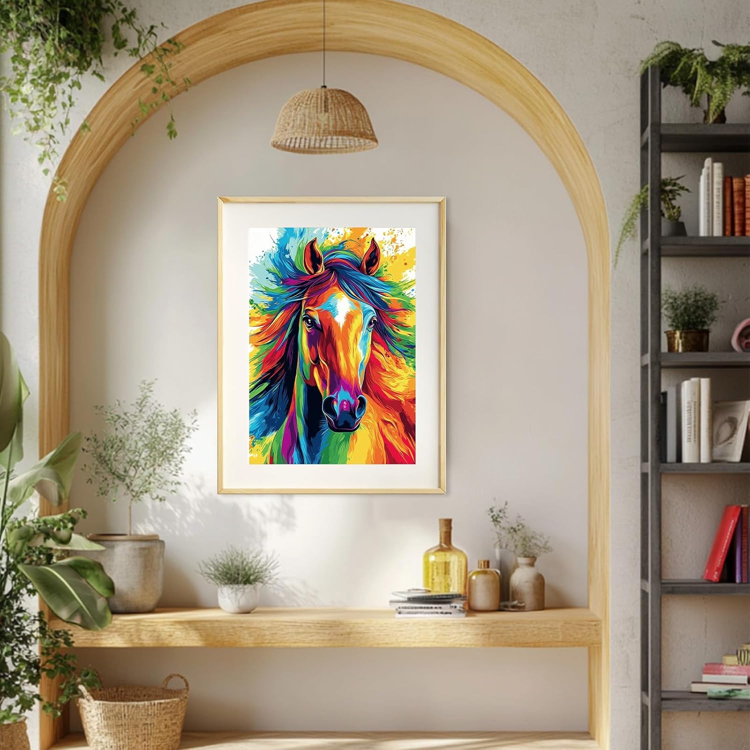 MEIYUDA Horse Paint by Numbers Kit for Adults, Colorful Horse Paint by Numbers for Beginners, DIY Acrylic Oil Painting by Number on Canvas Without Frame for Home Wall Decor 12x16in image 2