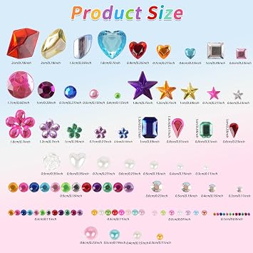 JIUZHU 7500+PCS Jewel Stickers for Crafts, Self Adhesive Gem Stickers Kit, Acrylic Rhinestone Stickers Assorted Shapes for Scrapbooking, Card Making, DIY Projects, Party Decorations