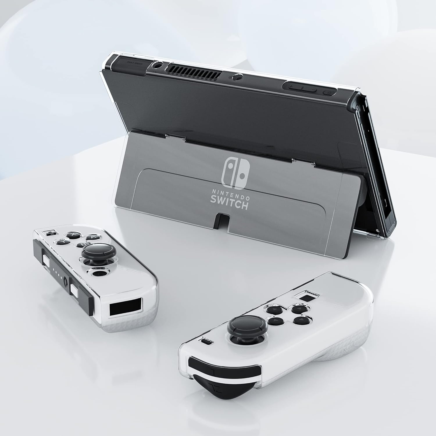 RHOTALL Clear Protective Case Compatible with Nintendo Switch OLED, Dockable Hard Shell for Switch OLED Console, Soft Cover with Comfortable Grip Design for joycon Controller - Image 7