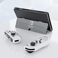 Vista 7 de RHOTALL Funda protectora transparente compatible con Nintendo Switch OLED, carcasa rígida acoplable para consola Switch OLED, cubierta suave