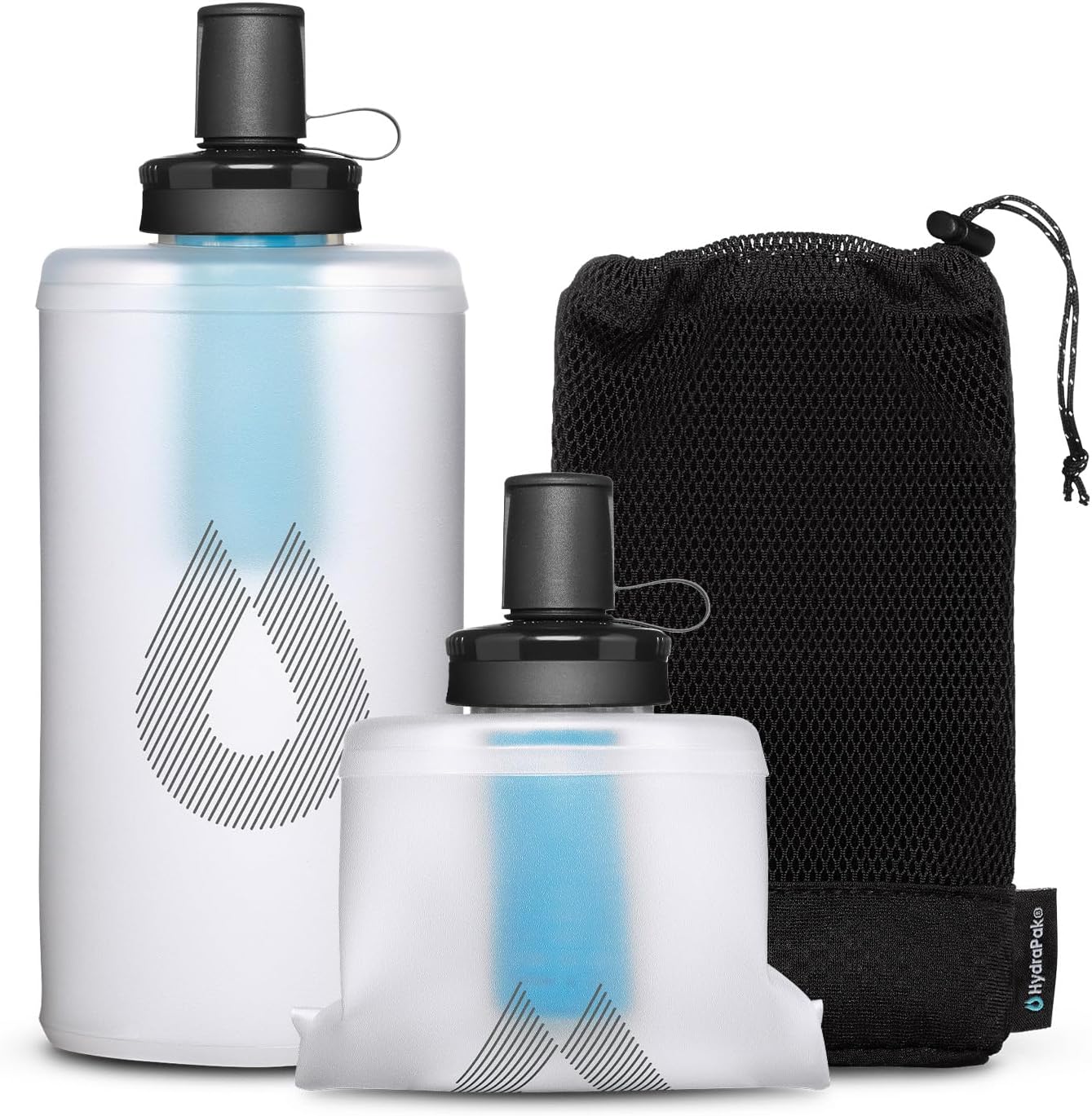 HydraPak PackFlask+ (750ml) - Harness Mounted Filtration Water Bottle for Backpacks - Hands-Free, Easy-Access, Ultra-Light, Collapsible Pack Softflask with Filter for Hiking & Backpacking