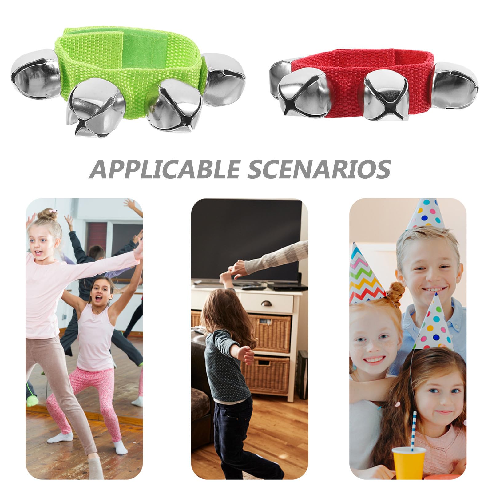 24 Pezzi Bracciale Campanelli Natalizio in Metallo e Stoffa