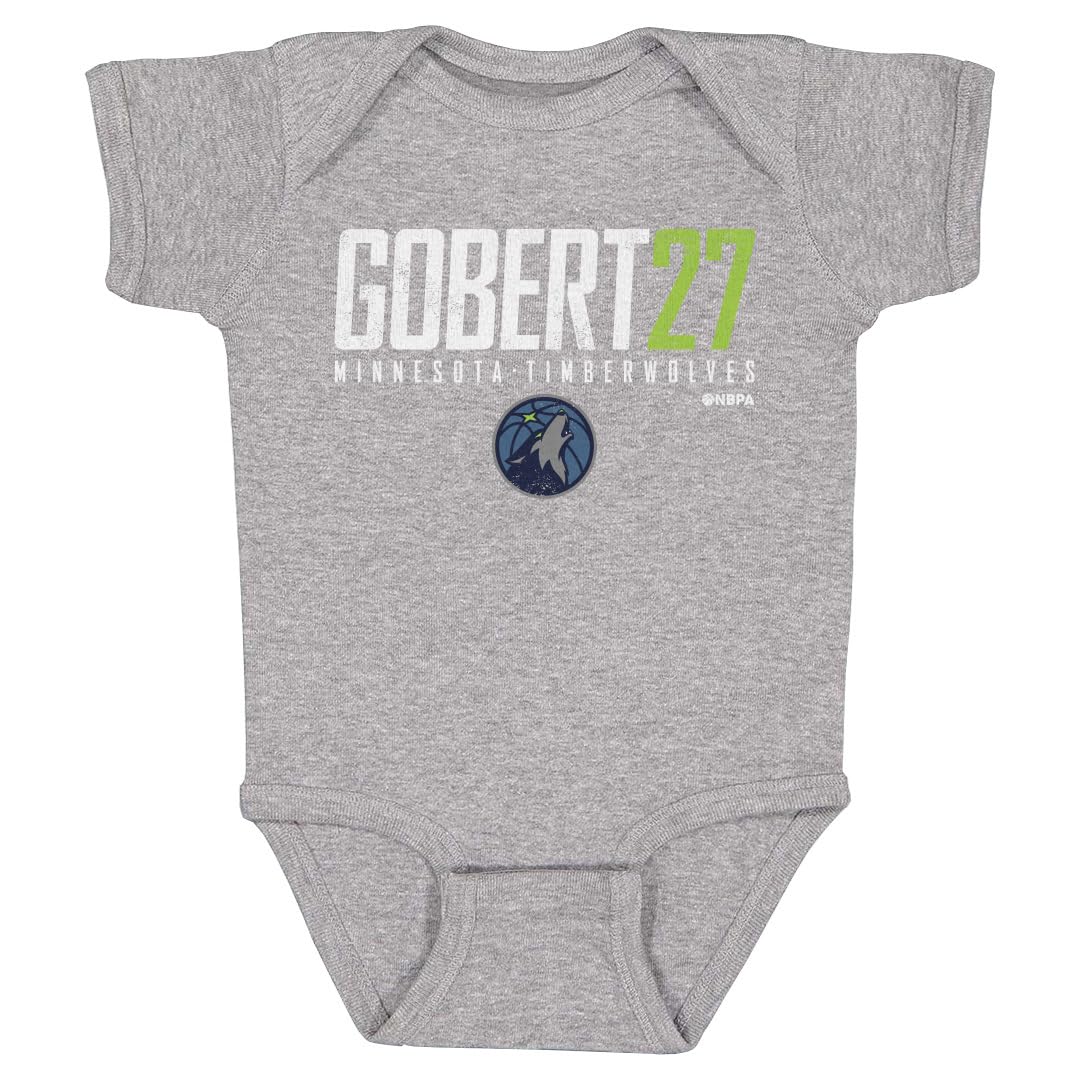 500 LEVEL Rudy Gobert Minnesota Timberwolves One-Piece Infant Bodysuit - Rudy Gobert Minnesota Timberwolves Elite WHT (Heather Gray, 6M)