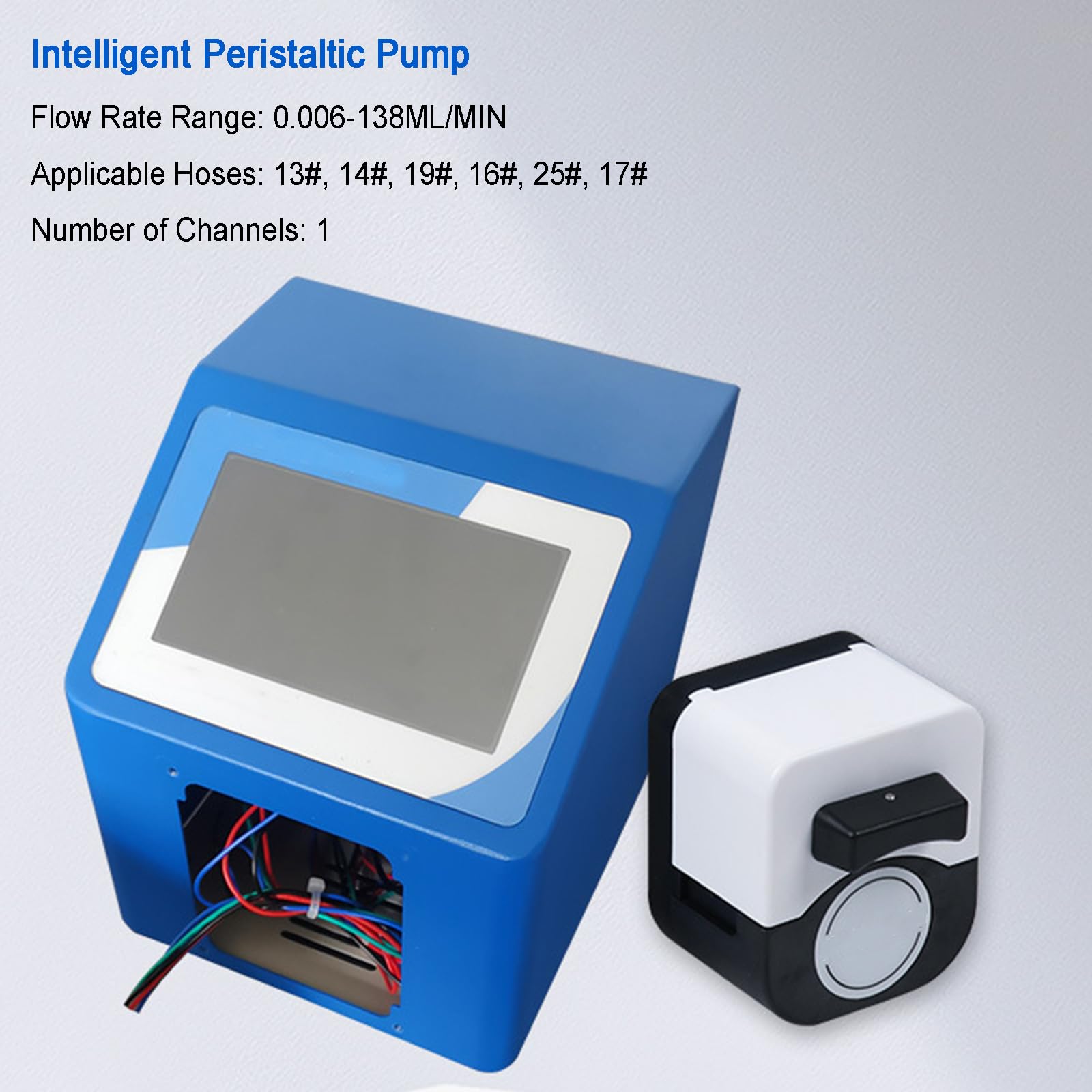Bomba peristáltica, bomba dosificadora de líquido de alto flujo 0.006-138ml/min, motor paso a paso de 24 V, velocidad variable 10-300 RPM, pantalla LED, ideal para laboratorio y acuario