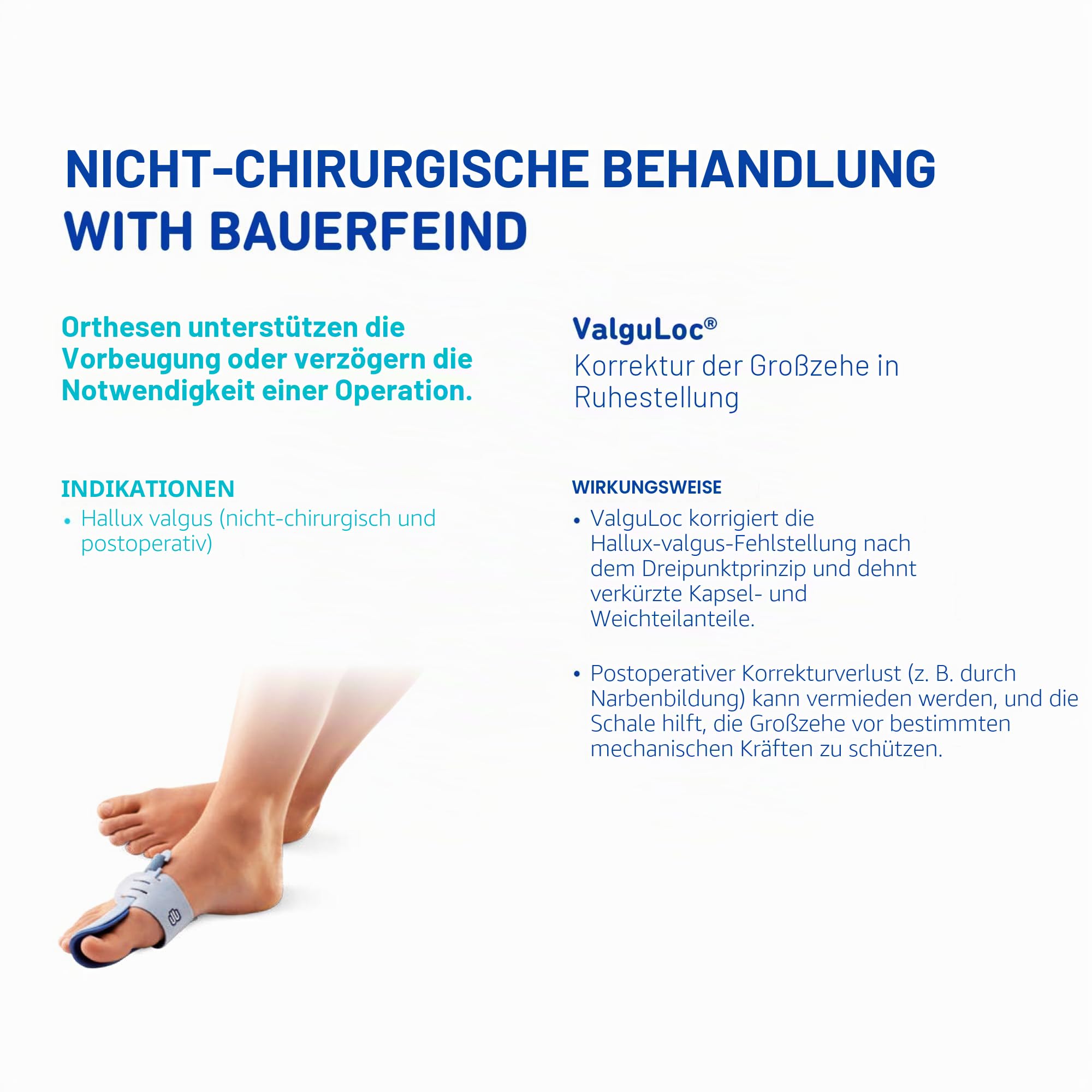 Bauerfeind ValguLoc Ballenzeh-Schiene, unterstützt Schmerzlinderung von Ballenzehen, Rasenzehen, Neuausrichtung und Stabilisierung des großen Zehs, rechter Fuß, Größe 3