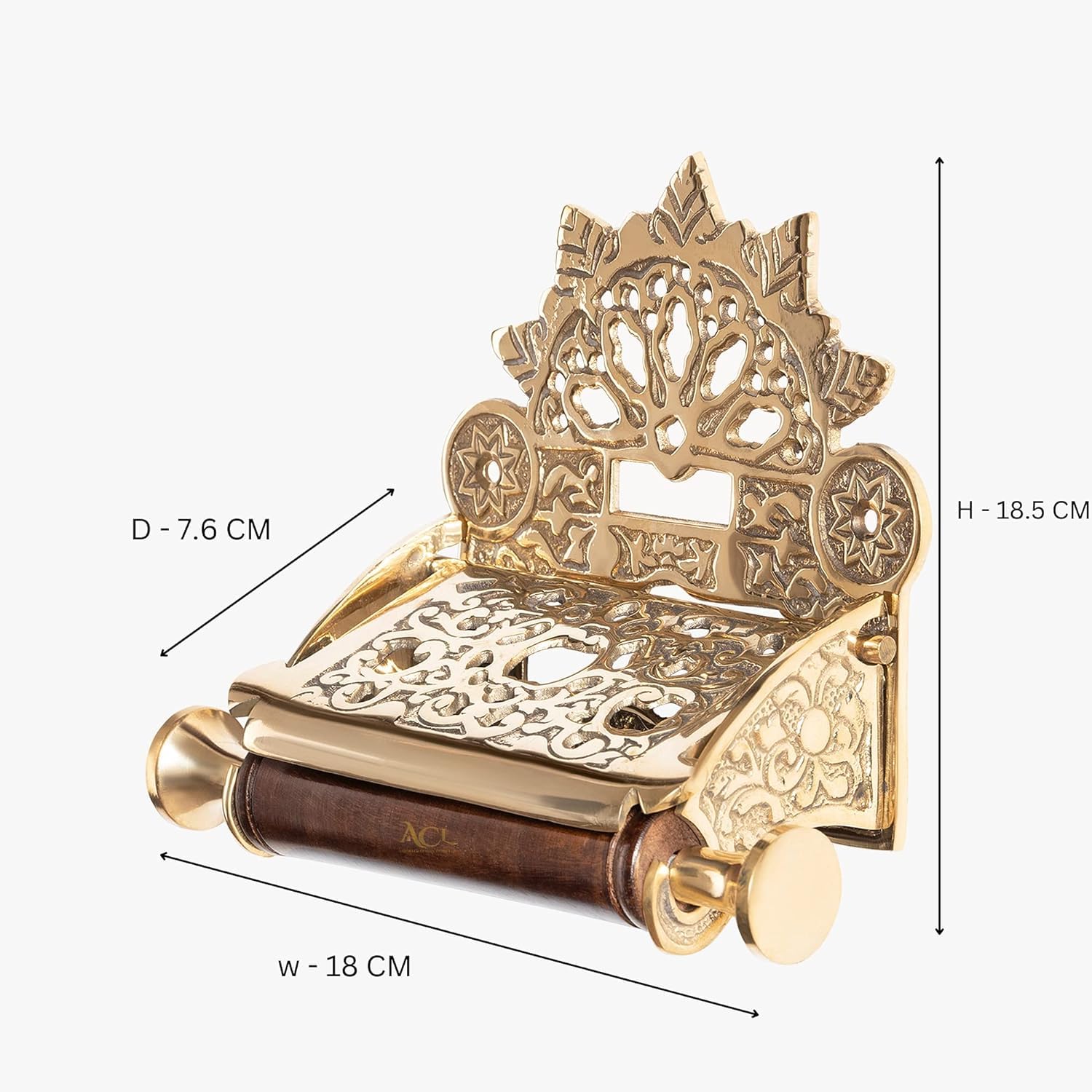Assorted Collections Wall Mounted Toilet Roll Holder - Flap Design Brass Toilet Paper Holder for Bathrooms - Sleek Novelty Toilet Roll Holder with Included Installation Hardware - Gold - Image 4