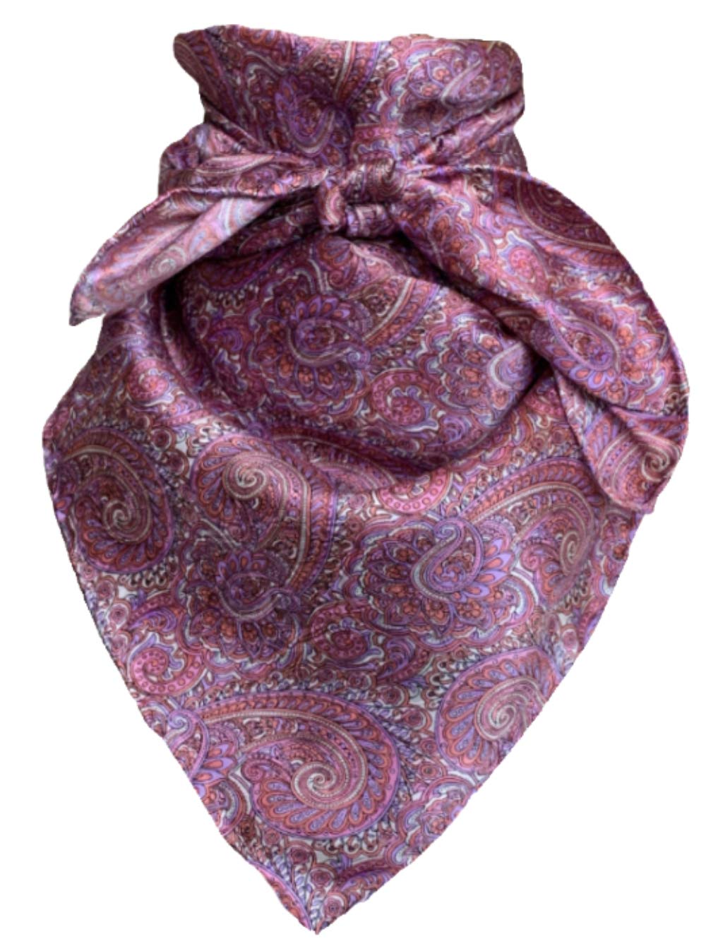 Paisley Raspberry/White Silk Wild Rag-image-45