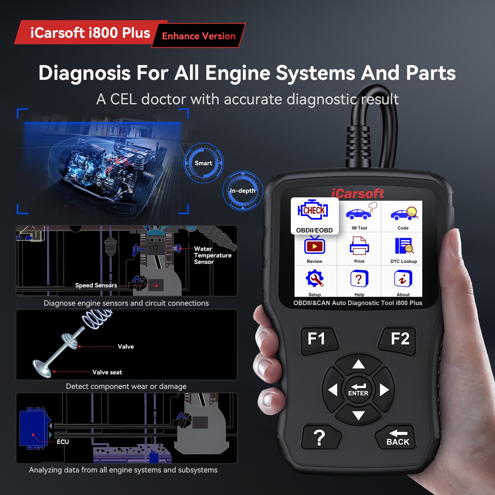 iCarsoft Skaner OBD II i800 Plus czytnik kodów EOBD