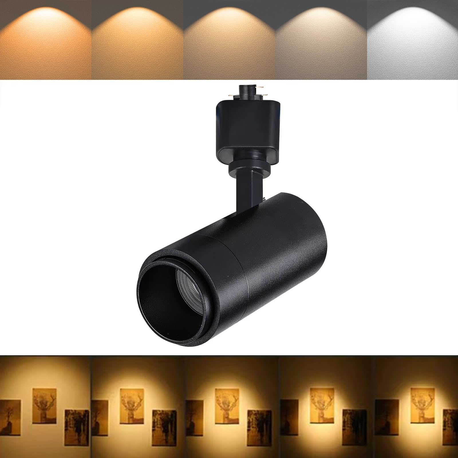 AOAXL 12W Zoomable LED Track Lighting Heads, 2700-6500k Adjustable H ...