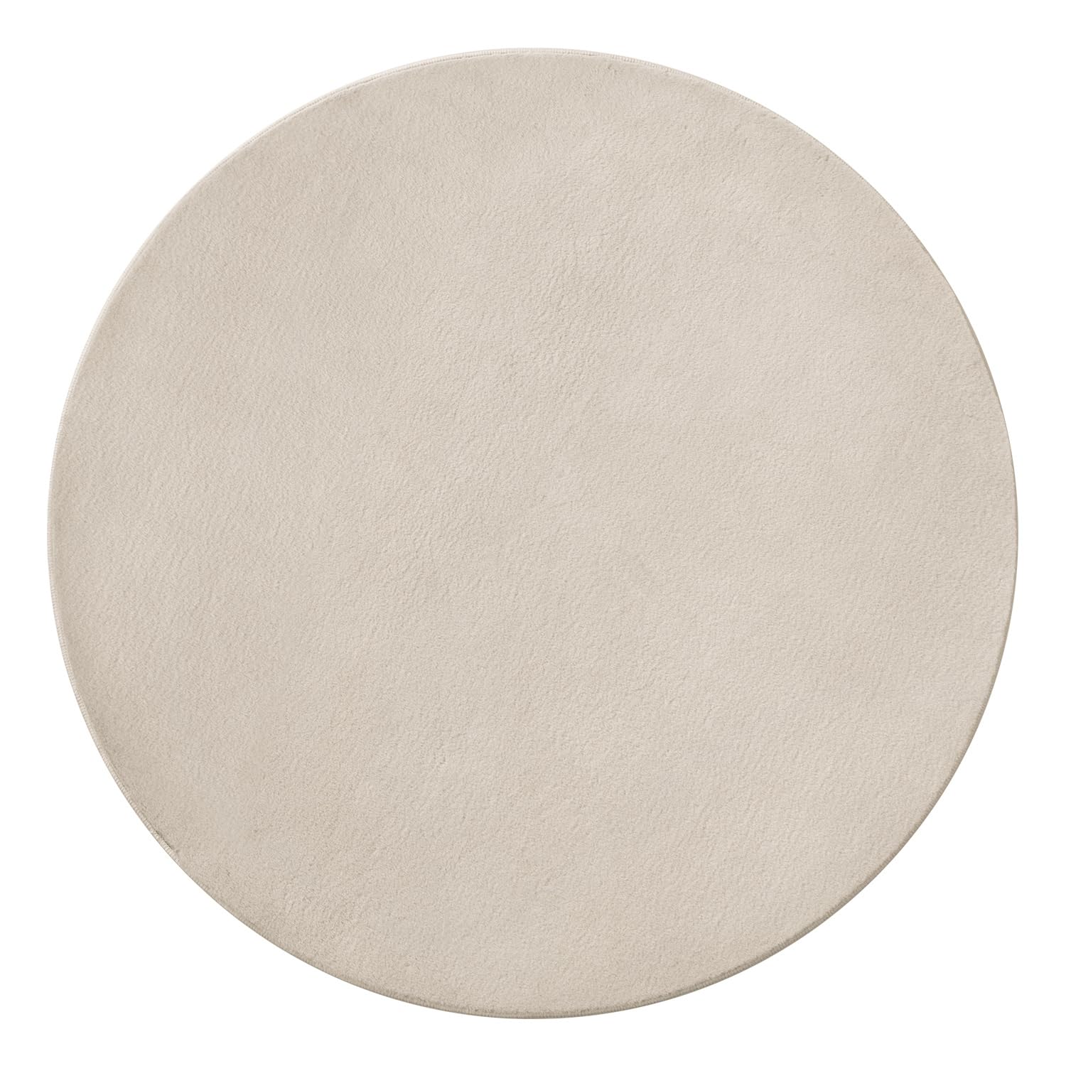 SHACOS Tappeto Rotondo 160 cm, Moderno Tappeto Rotondo Salotto Beige Lavabile in Lavatrice Antiscivolo Tappeti Salotto Pelo Corto Carpet Tappeti Camera da Letto per Soggiorno Uffici