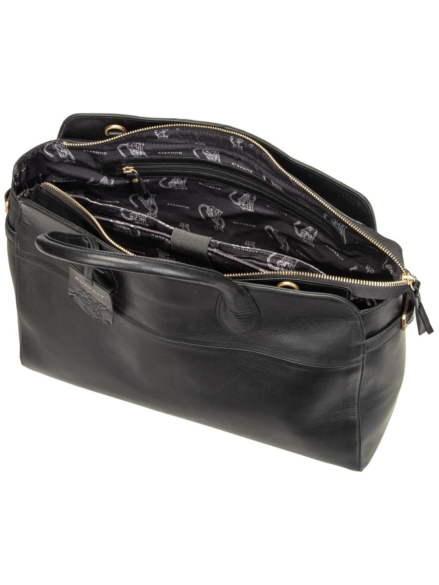 Burkely Cuir serviette sac à main Demi Workbag 15,6" Black noir