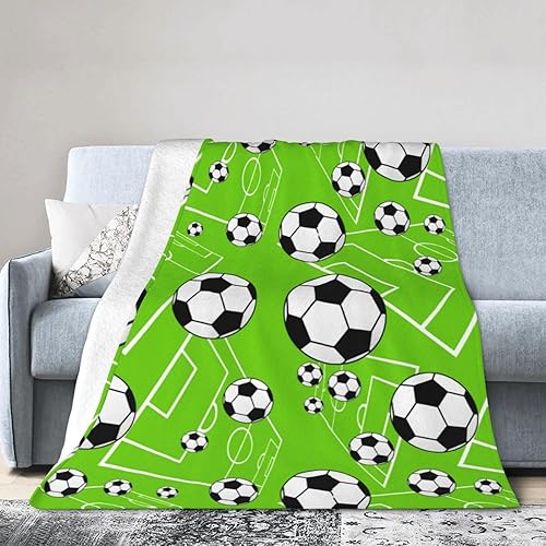 Manta de fútbol suave y acogedora manta de microfibra para todas las estaciones, sofá, habitación, sillas, dormitorio, dormitorio para adultos y
