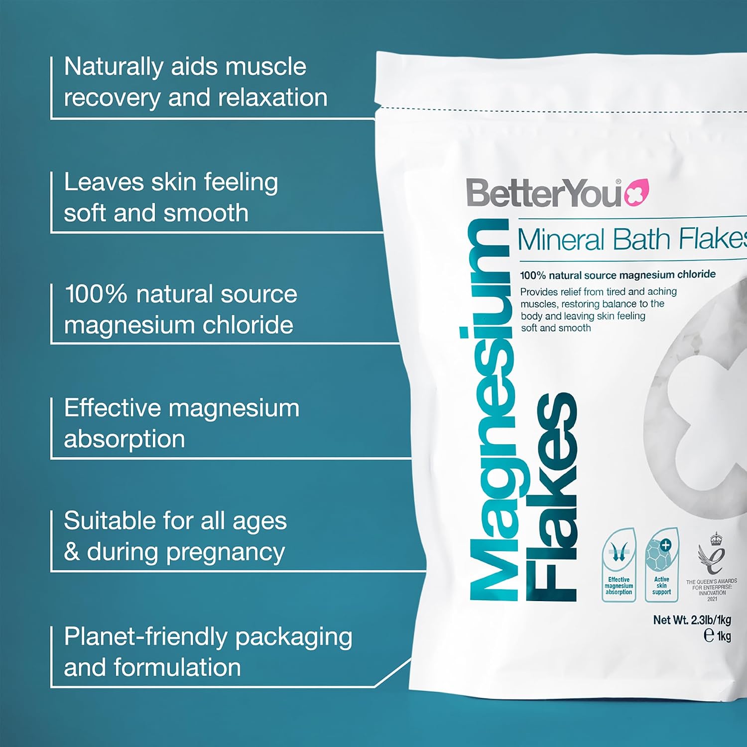 BetterYou Flakes Bundle - Magnesium Flakes and Magnesium Sleep Bath Salt - Soothe Tired and Aching Muscles - Lavender and Chamomile Blend - 2 pc