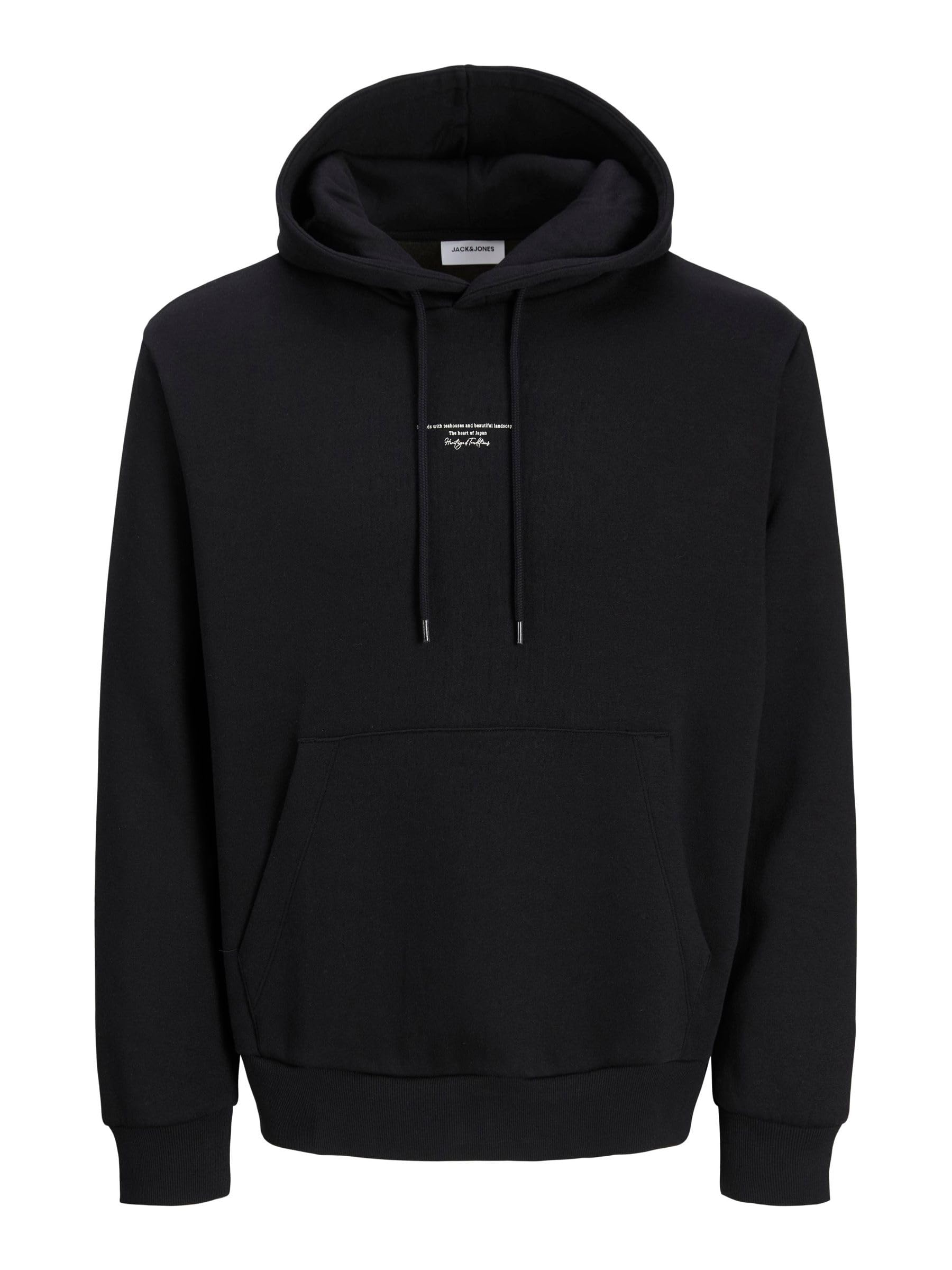 JACK & JONES Jjkenji Sweat Hood Pls - Plus Size, black, 4XL