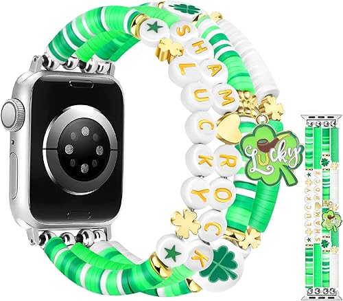 Miniatura 8 de Pulsera de cuentas compatible con Apple Watch Band de 1.496 pulgadas, 1.575 pulgadas, 1.614 pulgadas, 1.654 pulgadas, 1.732 pulgadas, 1.772
