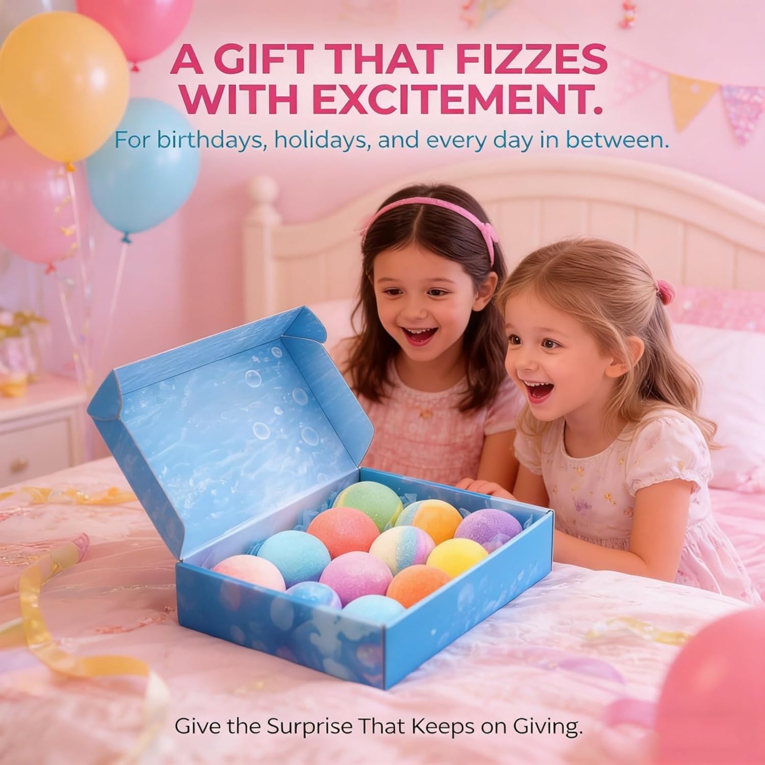 Natural Bath Bombs for Kids, Bath Bomb with Surprise Inside, 12-Pack Surprise Bath Bombs for Kids, Ocean Theme Bathes Fizzies Natural Sea Salt Color Changing Spa Bathing Balls (A 1PC)