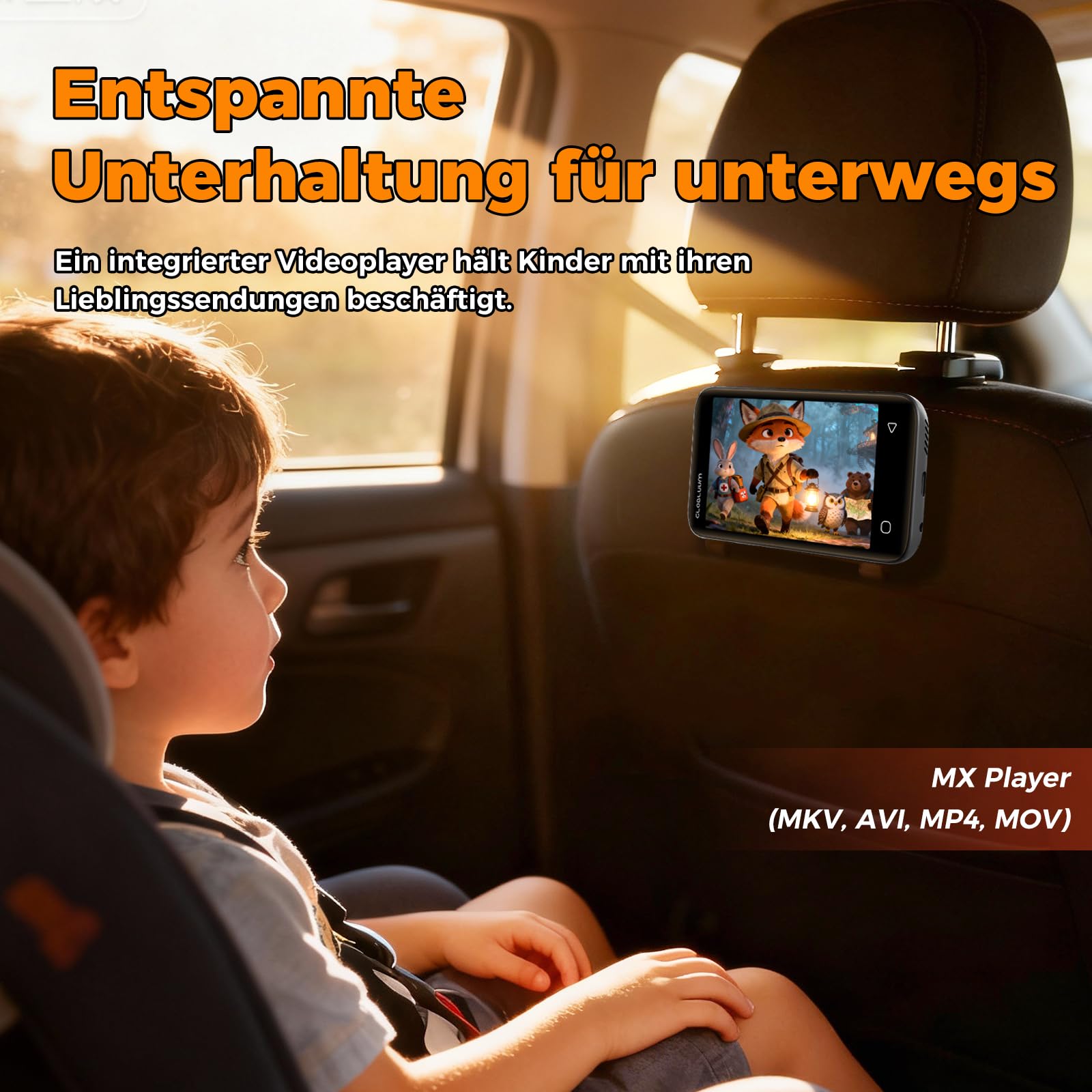 96GB MP3-Player mit Bluetooth 5.0 und WLAN, Musikplayer mit Spotify, Audible, Amazon Music, Spotify Kids, 4-Zoll-Touchscreen Android MP4-Player mit HiFi-Klang, UKW-Radio (Glänzend Schwarz)