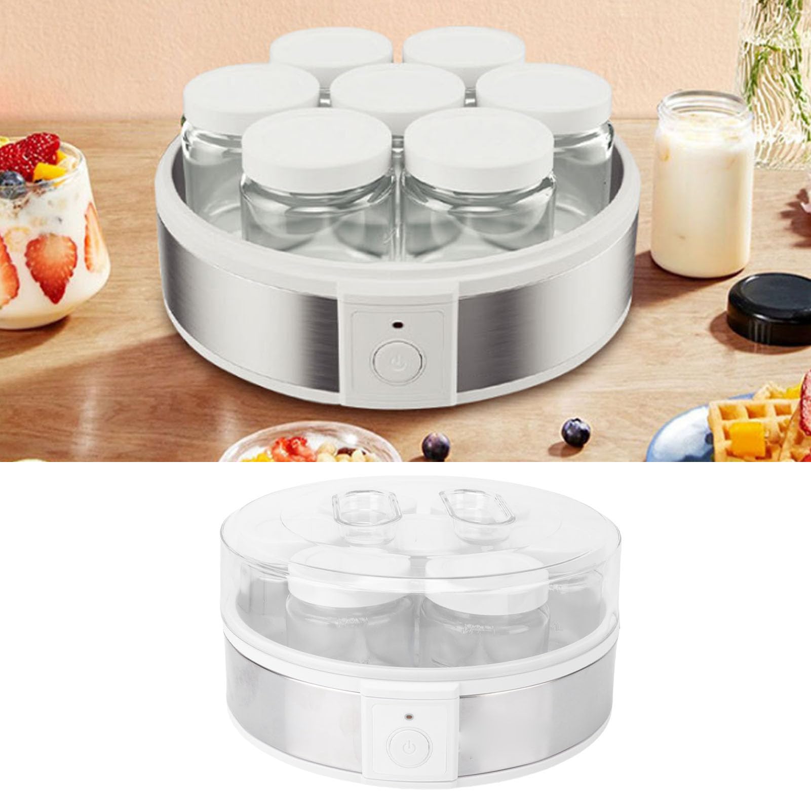 Acouto Yogurtera Eléctrica, Máquina Casera de Yogur Griego con 7 Tazas