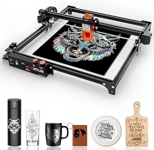 ORTUR Laser Master 2 Pro S2 - Grabador láser de potencia de salida de 5.5 W, detección de llama, parada de emergencia, grabado láser y máquina de