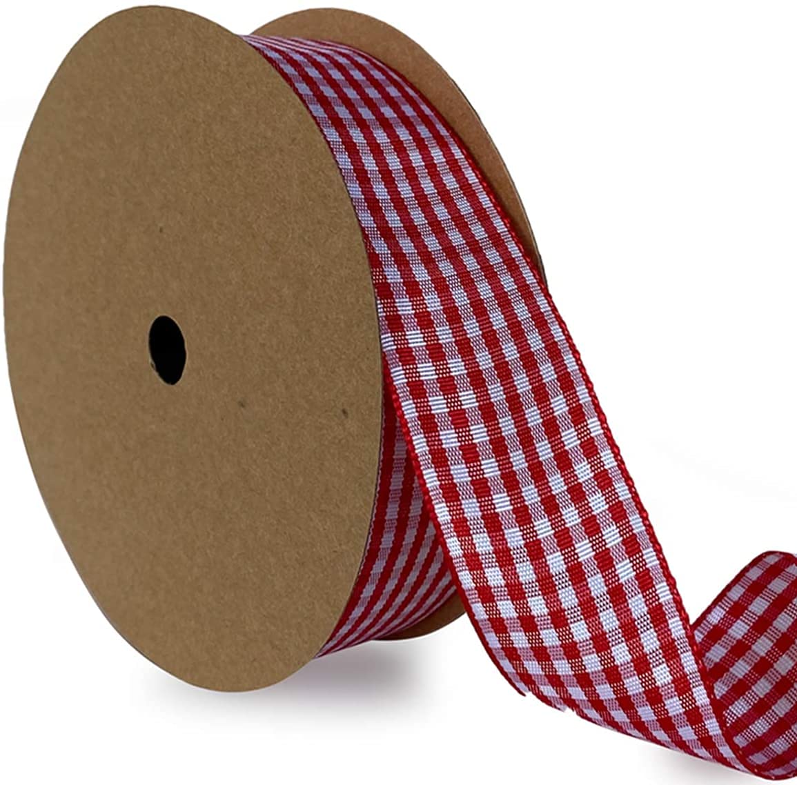 SAINI PUSTAK BHANDARBells&Whistles Check Christmas Valentine Ribbon Gift Wrap Ribbon Christmas Ribbons For Gift Wrapping Red&White 1 Inch ? 25 Yards,Buffalo Plaid Check Ribbon For Diy Crafts