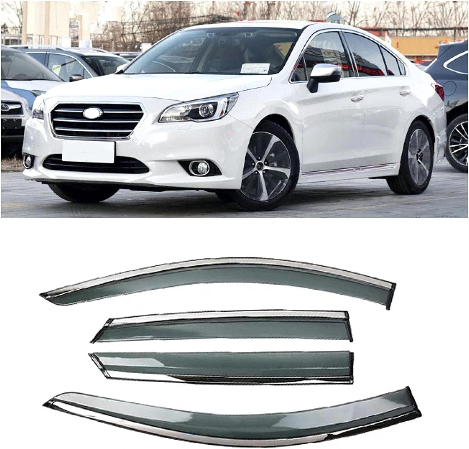WeiYH Wind Deflectors for Subaru Legacy 2016–2018, Keep Your Car Ventilated in Rain Car Rain Guard Shield Stick-on Fitment Weathershields