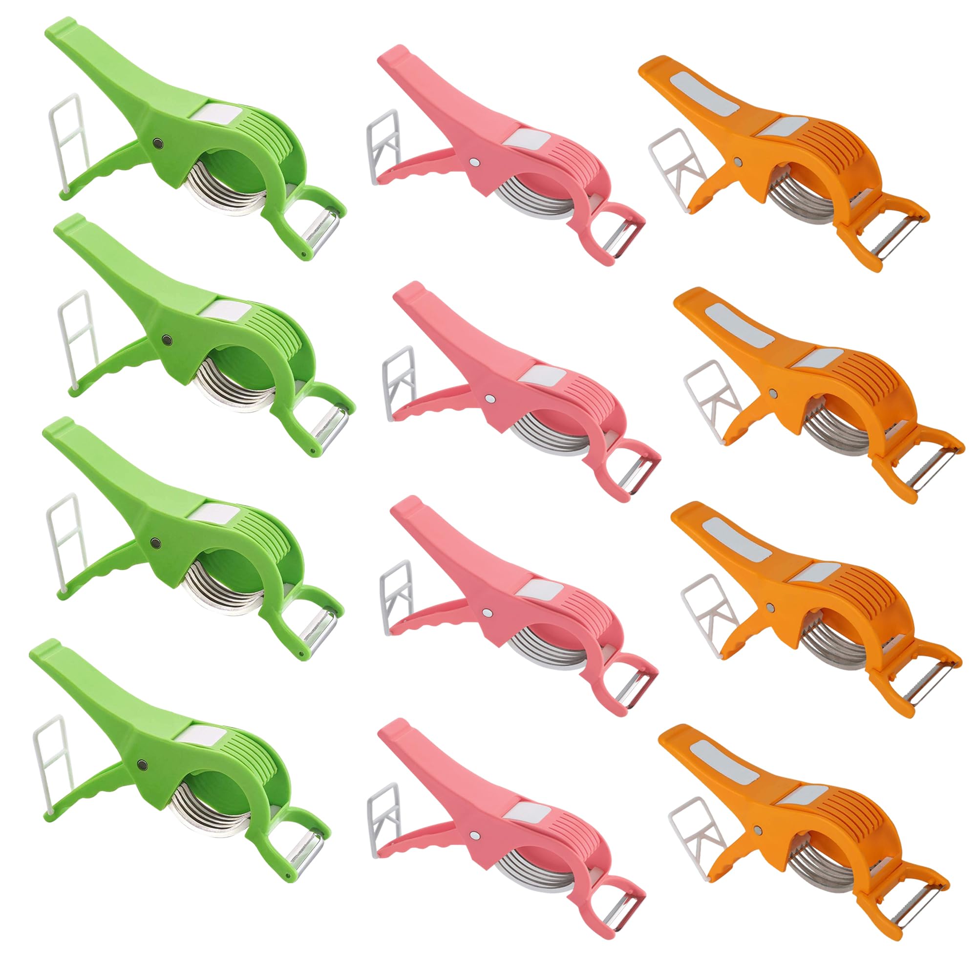 Kuber Industries Pack of 12 Vegetable Cutter | Peeler for Vegetables and Fruits | 2 in 1 Peelers for Kitchen | Sharp Stainless Steel 5 Blade | Multicolor (B0D8T11RSY) Amazon Price History, Amazon Price Tracker