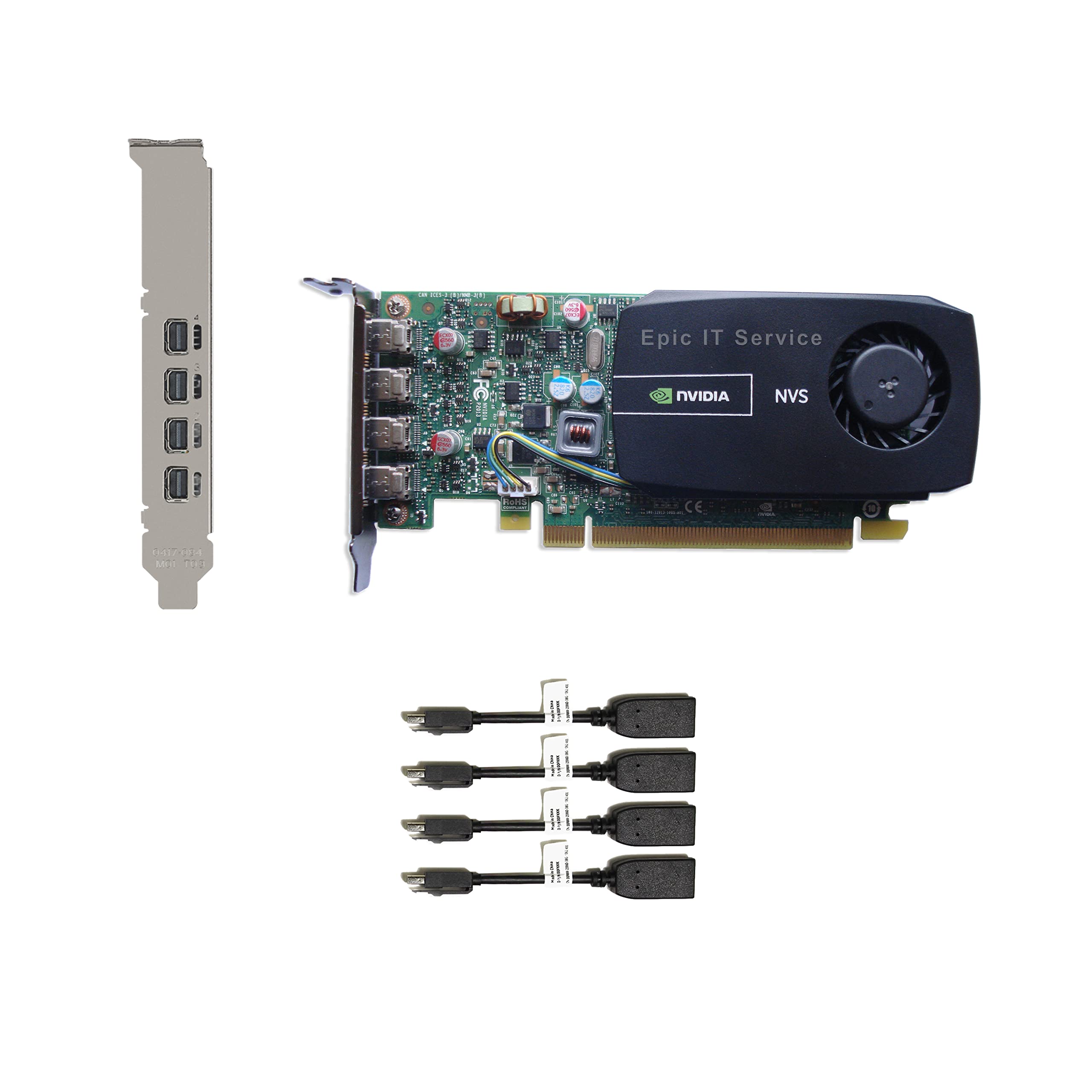 Epic IT Service – Quadro NVS 510 with Four Mini Displayports, Both Half and Full Brackets for Either