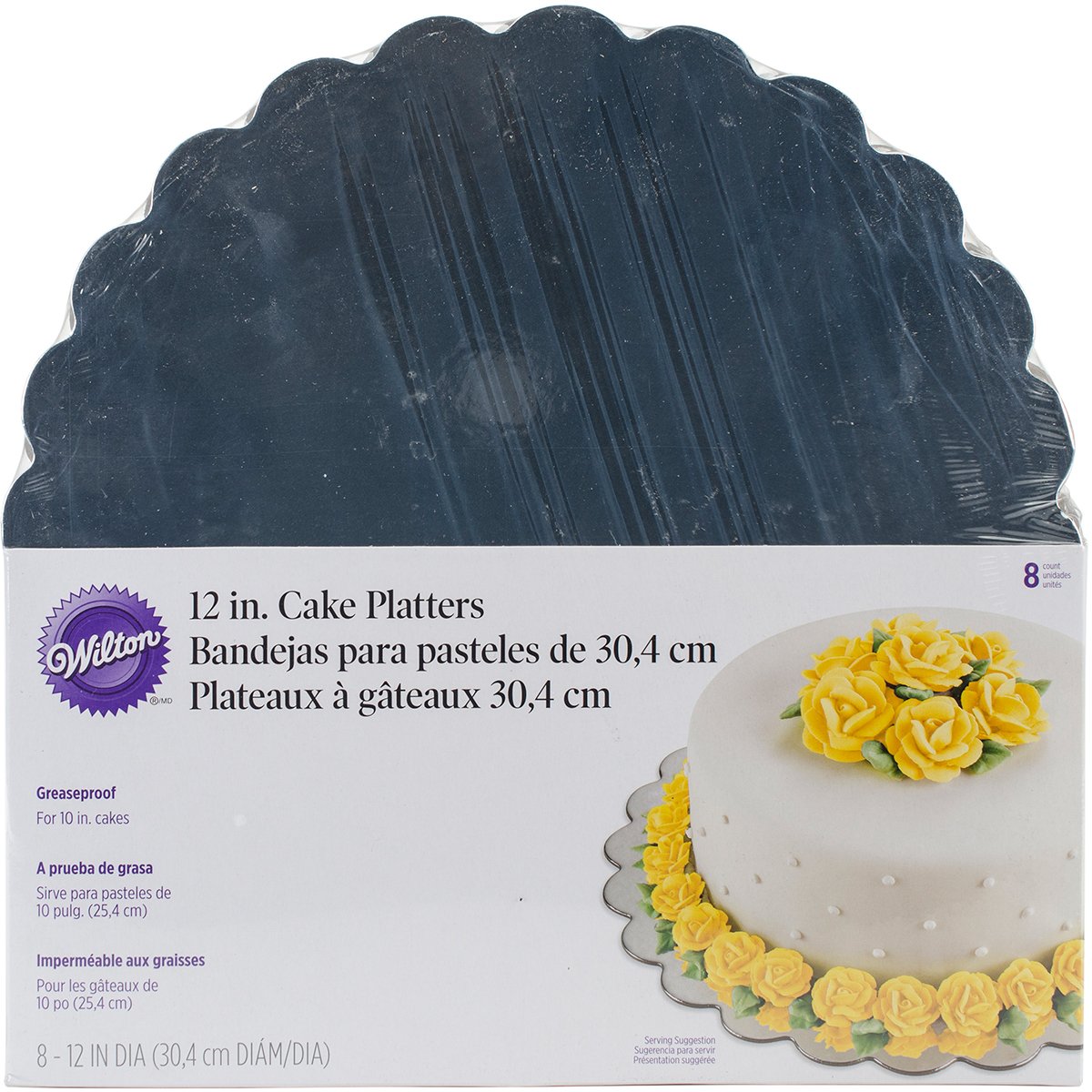 Wilton 12 Inch Silver Cake Platters, 8 Count
