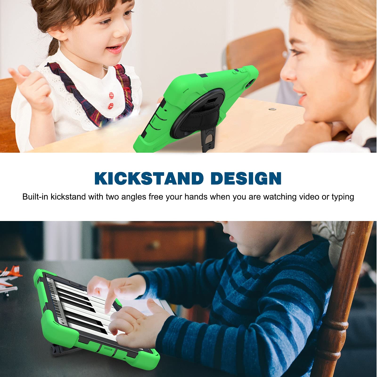 Tablet-Hülle Kompatibel mit Lenovo Tab M8 8 Zoll TB-8505X/8505F/8506F, 2019/2021 3./2. Generation, robuste, stoßfeste Fallschutzhülle mit Schultergurt, Schutzhülle Compatible with Kinder, Silikonhülle