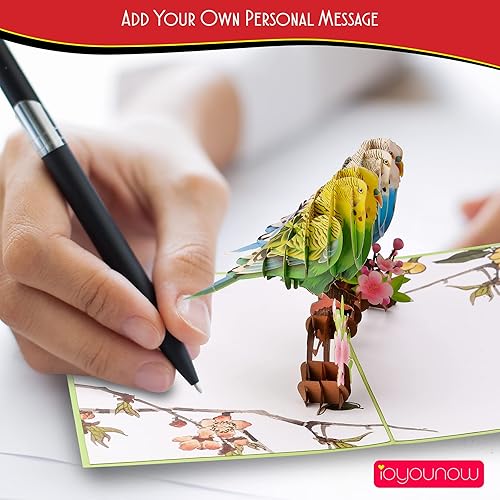 Miniatura 5 de Lovely Birds - Tarjeta desplegable de 5 x 7 pulgadas, adorable tarjeta de felicitación 3D para todas las ocasiones, los mejores saludos de papel