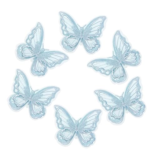 Rankaxa Pinzas para el cabello de mariposa, 6 piezas de encaje bordado de flores y mariposas, accesorios para el cabello de boda para mujeres y