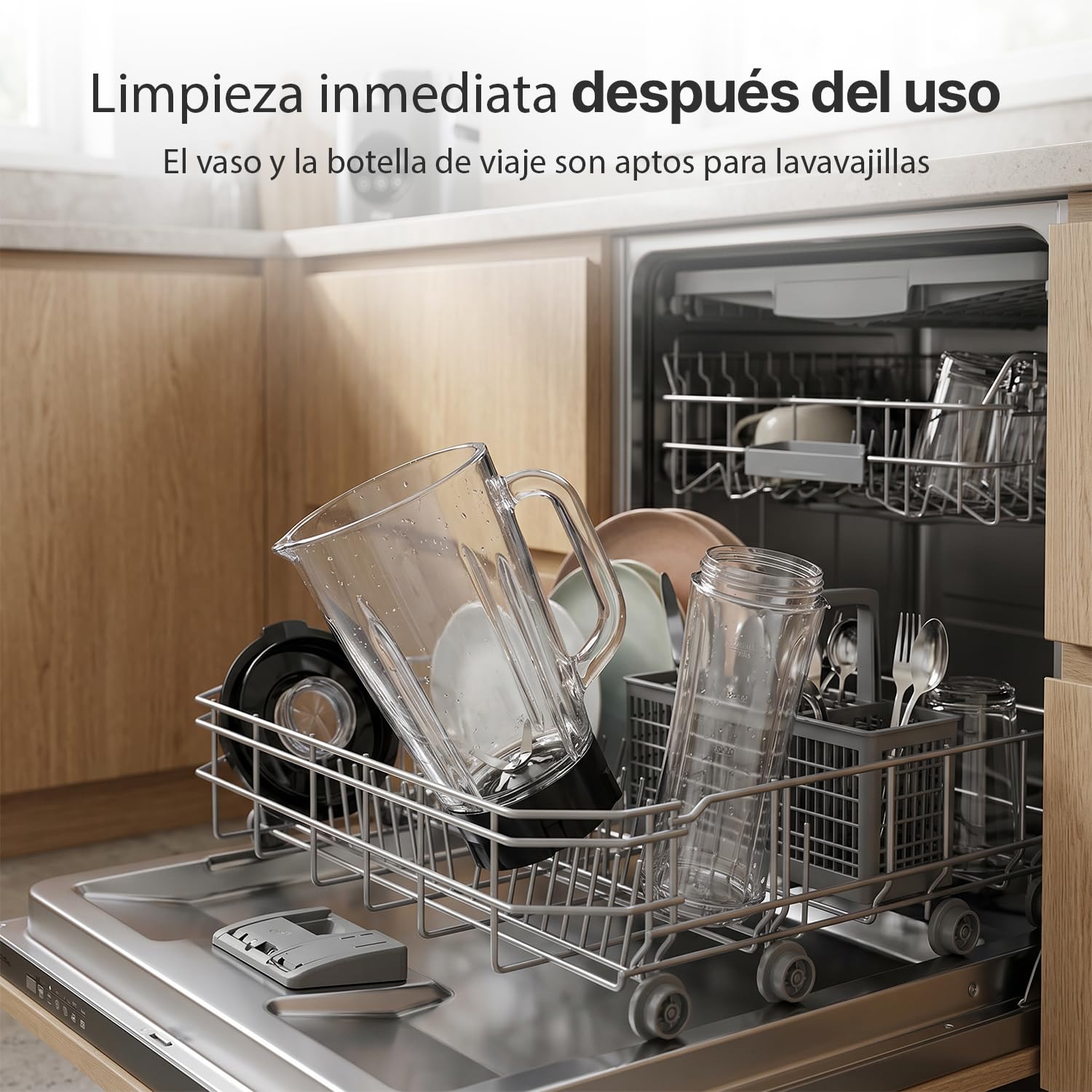 Olvy Batidora Smoothie Maker 1500ml Vaso To-Go 1000W 9 Velocidades Pantalla-Grey