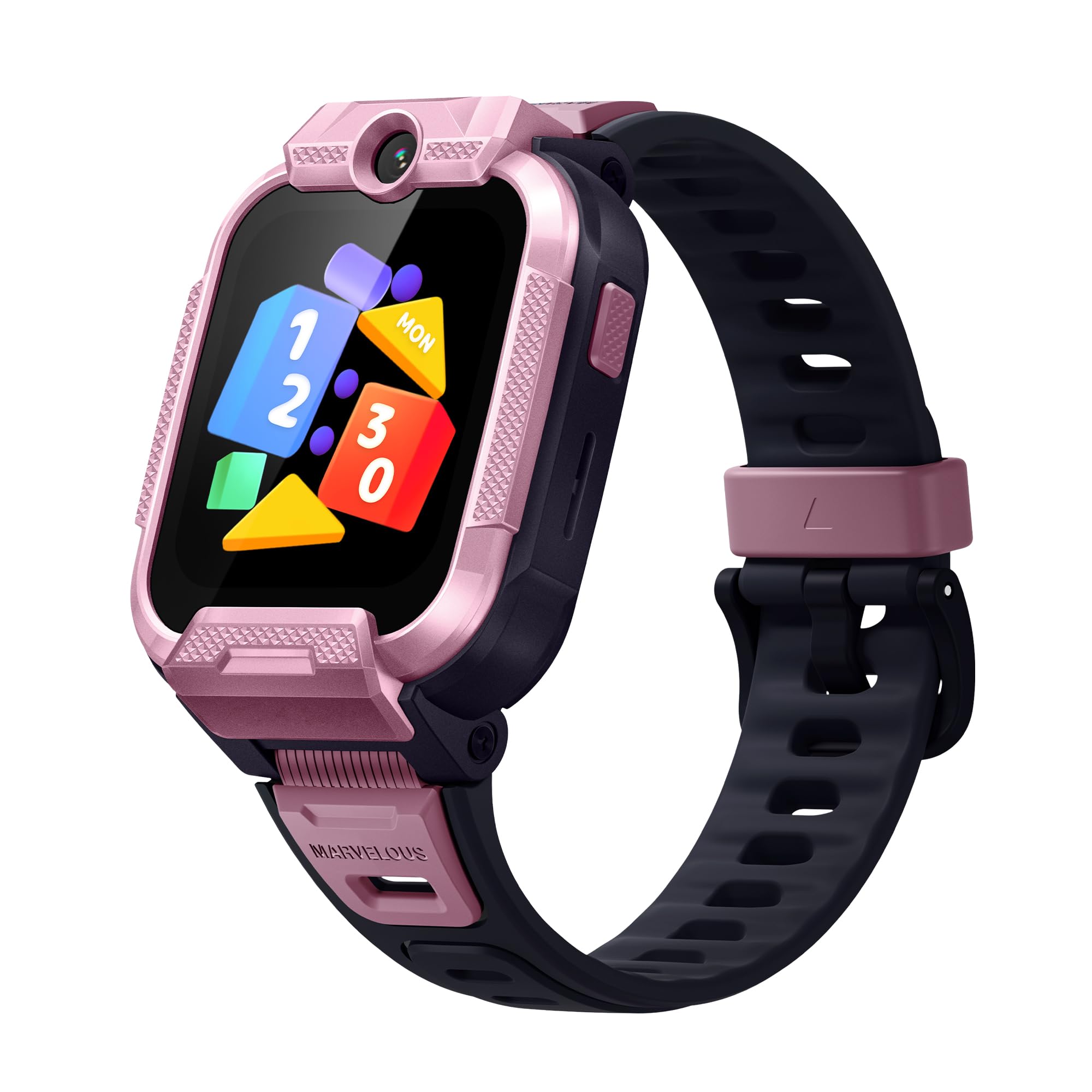 Mibro Z5 Smartwatch für Kinder - Pink eckig - 1,69" IPS TFT Display - GPS - WiFi - für Nano-SIM - IPX8 Wasserresistent - unterstützt 4G Technologie
