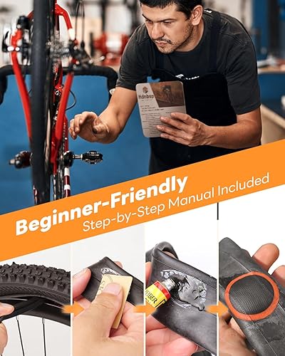 Miniatura 3 de Kit de reparación de neumáticos de bicicleta, kit de parche de tubo interior de bicicleta con parches de vulcanización, palanca de neumáticos, kits
