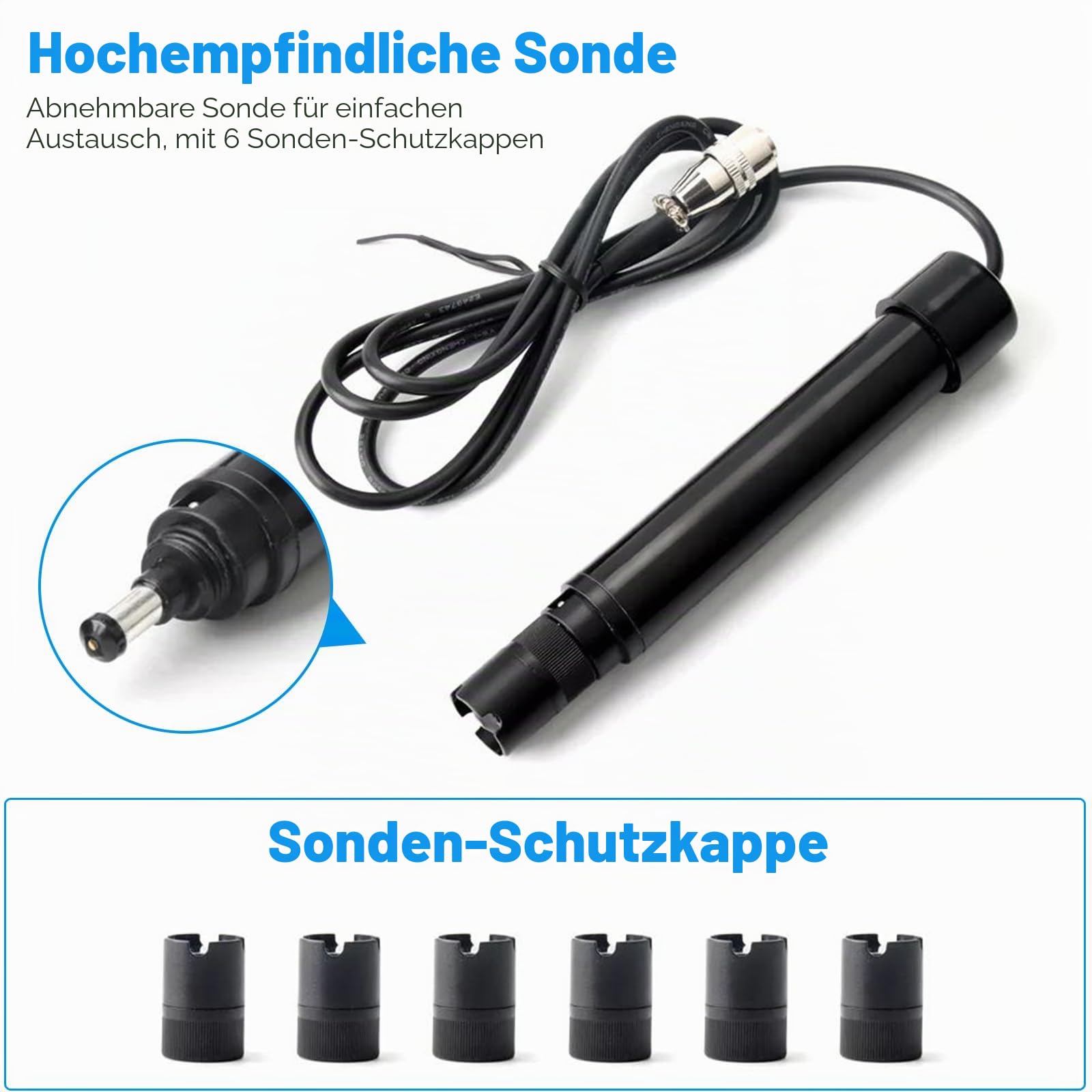 BuyWeek Messgerät für Gelösten Sauerstoff, Smart Bluetooth Analysator für Gelösten Sauerstoff 0,0-30,0 mg/L Digitaler DO Messgerät für Aquarium Aquakultur