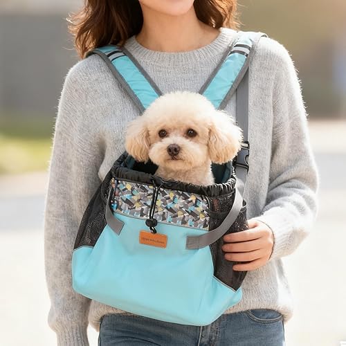 Miniatura 2 de Cinf Mochila ajustable para mascotas, bolsa de transporte para gatos, perros, viajes, senderismo, camping, cachorros, uso al aire libre, Pomerania,
