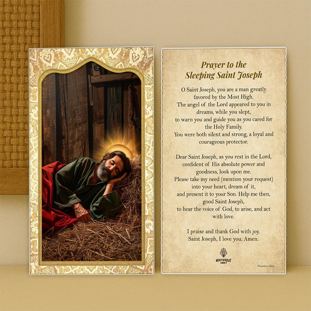 Pack of 10 Sleeping St Joseph Prayer Cards – Catholic Prayer Card Bulk – Saint Joseph the Protector – St Joseph Prayer Cards – Holy Card with Prayer – 4"x2.5", Cardstock - Image 3