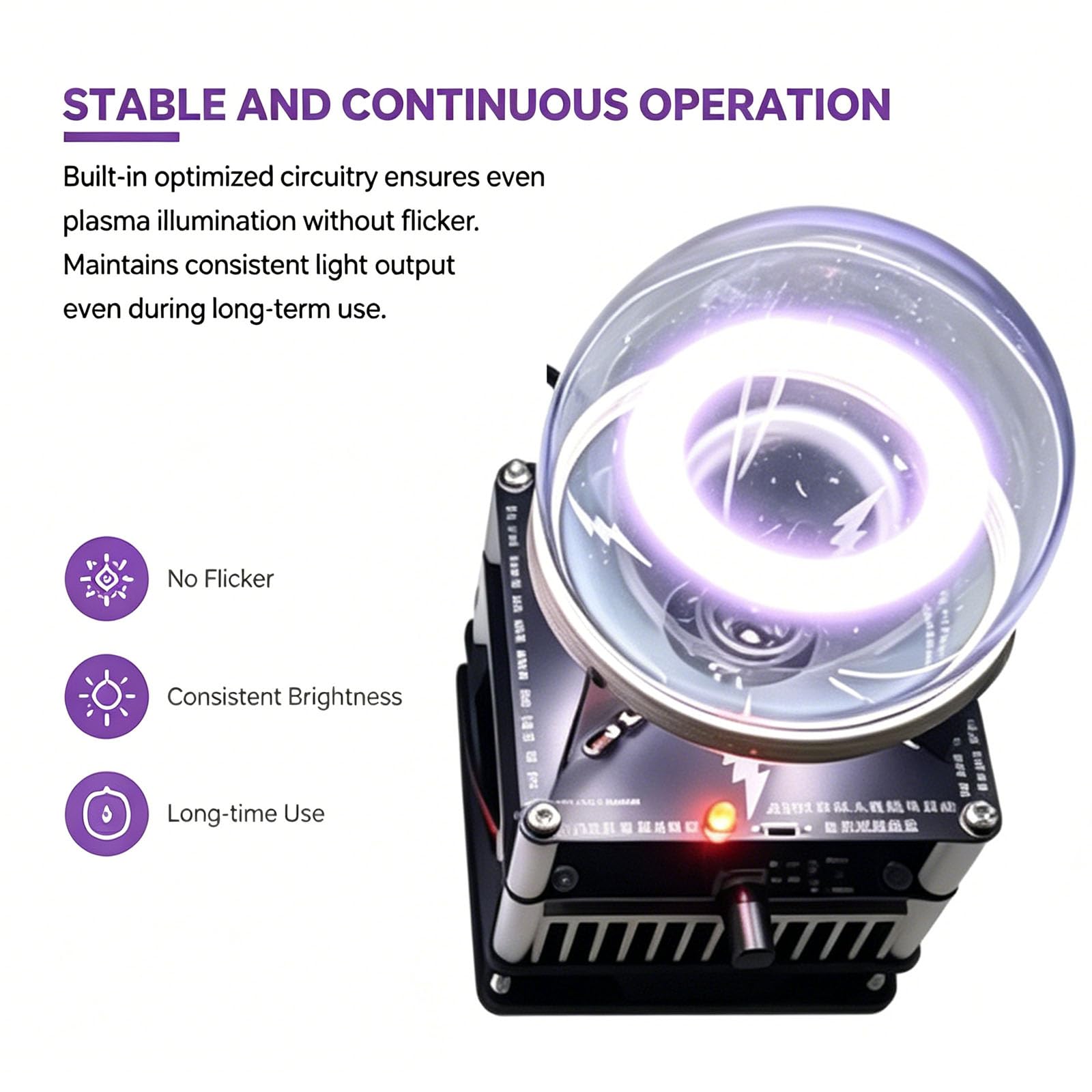 Lámpara De Anillo De Plasma, Lámpara De Globo De Plasma De Gas Inerte, Diámetro De 9 Cm/13 Cm, con Tecnología De Excitación De Campo Magnético, para Exhibición Científica Y 13cm