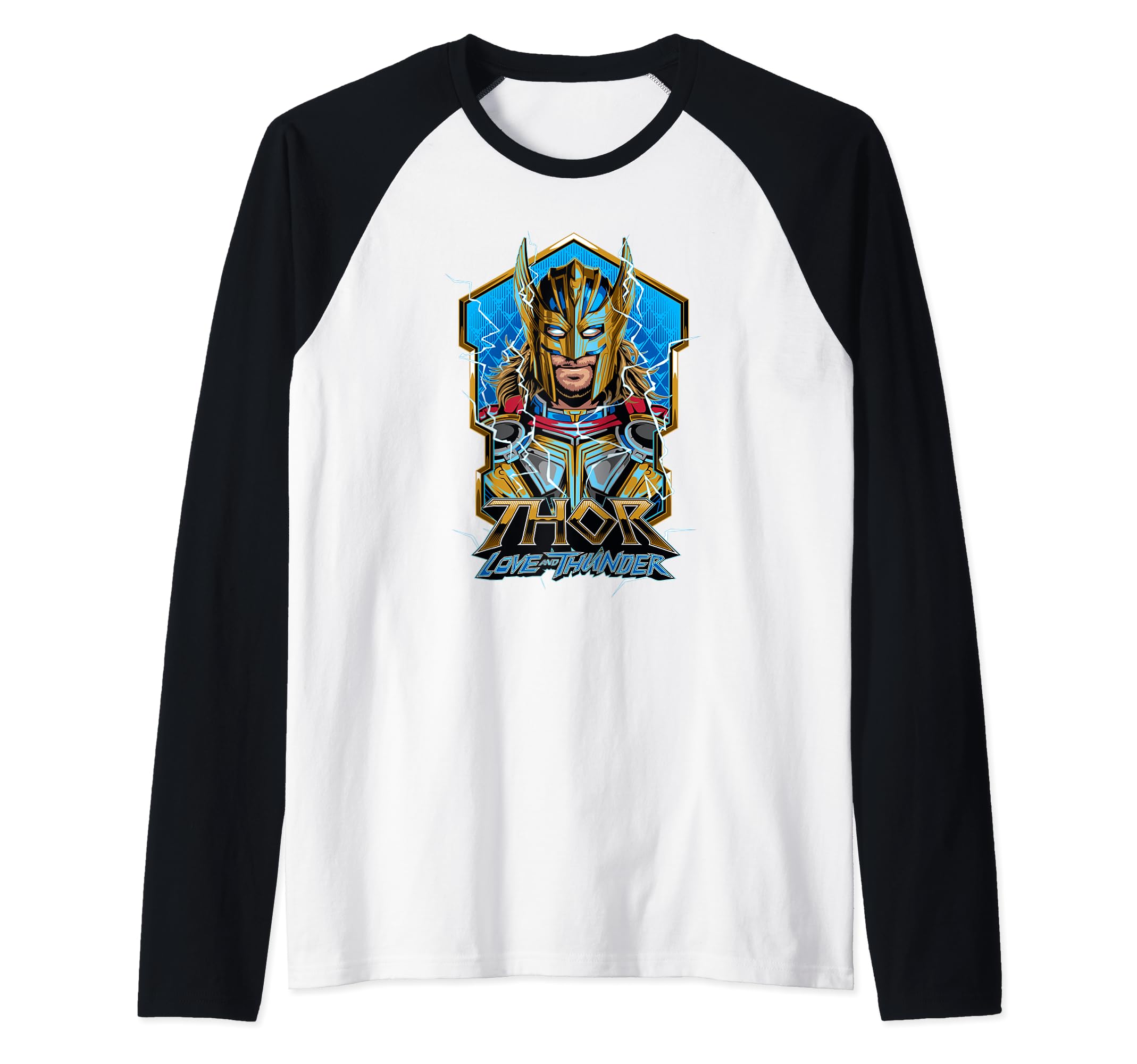 T-shirt Thor Raglan bicolore avec Impression Portrait Badge Love and Thunder - 2
